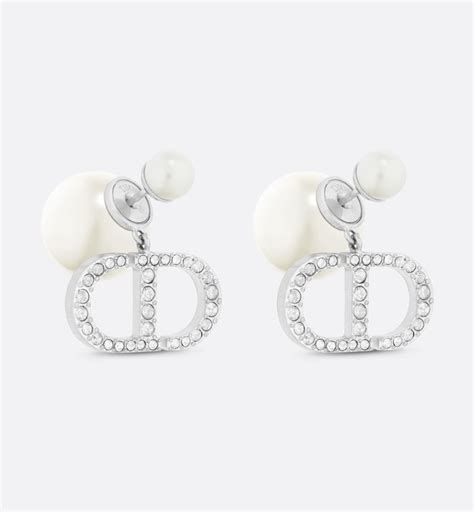 silver dior earrings